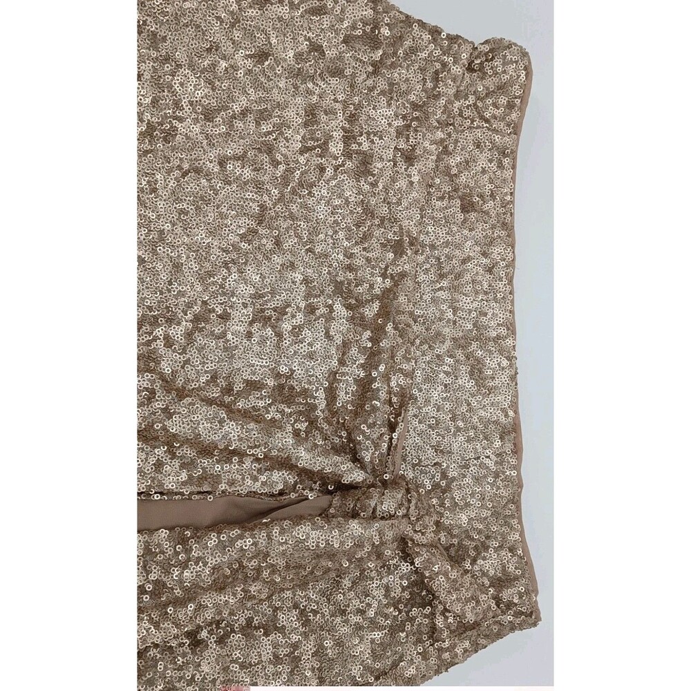 House of Harlow 1960 Champagne Sequin Draped Twist Mini Skirt Quiet Luxury Glam - Picture 8 of 10